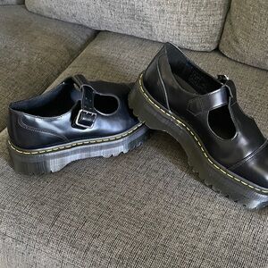 Dr. Martens Black Platform Flats